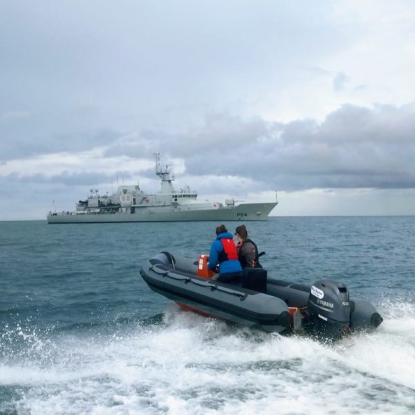 Students learning boat handling skills during the Irish Sailing National Powerboat Certificate course in Dublin